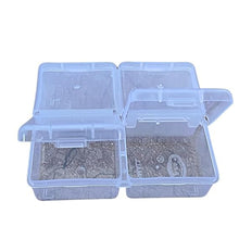 Load image into Gallery viewer, Plastic Boxes 4 in 1 (with 4 Lid) Small Plastic Boxes for Storage of Multipurpose Things Pack of 1 Transparent Square For Multi use at home, office, shop etc Size Small 10 X 8.5 X 3 mm
