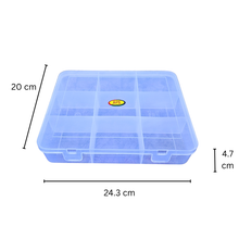 Load image into Gallery viewer, Multipurpose Plastic Storage Box Organizer with Fix Dividers 12 Grids Transparent Box for Tools, Jewelry, Screws, Beads &amp; Lab Items | Durable Compartment Storage Case | Pack of 1
