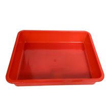 Load image into Gallery viewer, Laboratory Tray 27.5 x 22.5 x 6 cm Pack of 2 | Plastic lab Utility Tray with Raised Edges red Color | lab Instrument &amp; Equipment Tray | Medical, Pharmacy, Dental &amp; Research lab Tray
