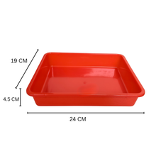 Load image into Gallery viewer, Laboratory Tray 24 x 19 x 4.5 cm Pack of 2 | Plastic lab Utility Tray with Raised Edges red Color | lab Instrument &amp; Equipment Tray | Medical, Pharmacy, Dental &amp; Research lab Tray
