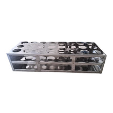 Load image into Gallery viewer, Test Tube Stand Stainless Steel 304 grade, Size 40 mm × 24 Holes Test Tube rack for Laboratory Pack of 1
