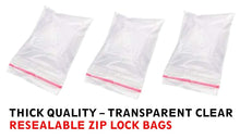 Load image into Gallery viewer, Zip Lock Storage Bags Multi Purpose Re-Usable Transparent Zip Lock Storage Bags, Plastic Freezer Bag, Pouch Bags Sizes - 8&quot;x10&quot; (15Pcs), 9&quot;x12&quot; (15Pcs) &amp; 12&quot;x16&quot; (10Pcs) (Large Combo - Count 40)
