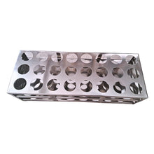Load image into Gallery viewer, Test Tube Stand Stainless Steel 304 grade, Size 40 mm × 24 Holes Test Tube rack for Laboratory Pack of 1
