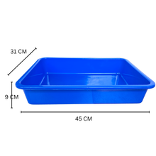 Load image into Gallery viewer, Laboratory Tray 45 x 31 x 9 cm Pack of 1 | Plastic lab Utility Tray with Raised Edges Blue Color | lab Instrument &amp; Equipment Tray | Medical, Pharmacy, Dental &amp; Research lab Tray
