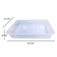 Load image into Gallery viewer, Laboratory Tray 45 x 31 x 9 cm Pack of 1 | Plastic lab Utility Tray with Raised Edges transperant | lab Instrument &amp; Equipment Tray | Medical, Pharmacy, Dental &amp; Research lab Tray
