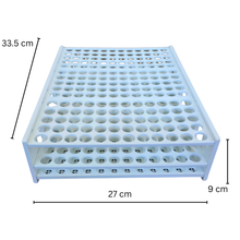 Load image into Gallery viewer, Test Tube Rack 16 mm × 180 Tubes Pack of 1 | Polypropylene (PP) Laboratory Test Tube Stand | High Capacity Chemical Resistant &amp; Autoclavable Plastic Tube Holder for Lab, College &amp; Research Use
