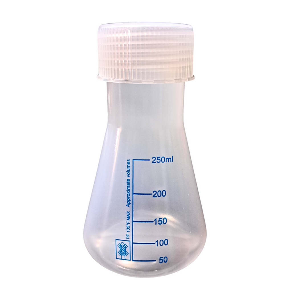Conical Flask with Stopper 250 ml Plastic Transparent Multi-purpose Flask for Chemistry Lab Experiments Pack of 1