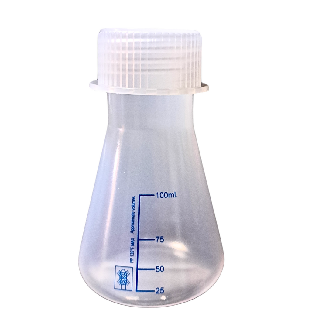 Conical Flask with Stopper 100 ml Plastic Transparent Multi-purpose Flask for Chemistry Lab Experiments Pack of 1