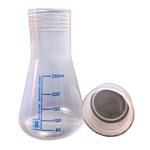 Load image into Gallery viewer, Conical Flask with Stopper 250 ml Plastic Transparent Multi-purpose Flask for Chemistry Lab Experiments Pack of 1
