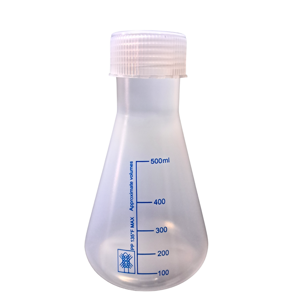 Conical Flask with Stopper 500 ml Plastic Transparent Multi-purpose Flask for Chemistry Lab Experiments Pack of 1