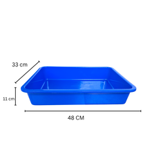 Load image into Gallery viewer, Laboratory Tray 48 x 33 x 11 cm Pack of 1 | Plastic lab Utility Tray with Raised Edges Blue Color | lab Instrument &amp; Equipment Tray | Medical, Pharmacy, Dental &amp; Research lab Tray
