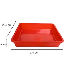 Load image into Gallery viewer, Laboratory Tray 27.5 x 22.5 x 6 cm Pack of 2 | Plastic lab Utility Tray with Raised Edges red Color | lab Instrument &amp; Equipment Tray | Medical, Pharmacy, Dental &amp; Research lab Tray
