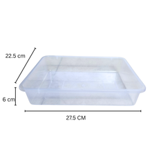 Load image into Gallery viewer, Laboratory Tray 27.5 x 22.5 x 6 cm Pack of 2 | Plastic lab Utility Tray with Raised Edges transperant | lab Instrument &amp; Equipment Tray | Medical, Pharmacy, Dental &amp; Research lab Tray
