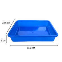 Load image into Gallery viewer, Laboratory Tray 27.5 x 22.5 x 6 cm Pack of 2 | Plastic lab Utility Tray with Raised Edges Blue Color | lab Instrument &amp; Equipment Tray | Medical, Pharmacy, Dental &amp; Research lab Tray
