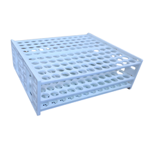 Load image into Gallery viewer, Test Tube Rack 16 mm × 120 Tubes | Polypropylene (PP) Laboratory Test Tube Stand | High Capacity Chemical Resistant &amp; Autoclavable Plastic Tube Holder for Lab, College &amp; Research Use
