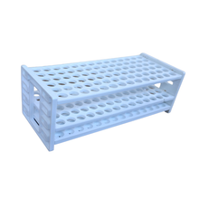 Load image into Gallery viewer, Test Tube Rack 13 mm × 84 Tubes Pack of 1 | Polypropylene (PP) Laboratory Test Tube Stand | Chemical Resistant Plastic Tube Holder for School, College &amp; Lab Use
