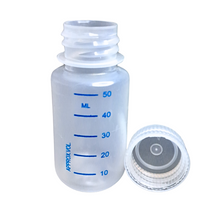 Load image into Gallery viewer, Reagent Bottle Printed Graduation Leak proof Wide Mouth with cap Capacity 60 ml Material Polypropylene For filling Liquid in Laboratory Pack of 1
