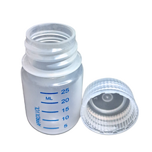 Load image into Gallery viewer, Reagent Bottle Printed Graduation Leak proof Wide Mouth with cap Capacity 30 ml Material Polypropylene For filling Liquid in Laboratory Pack of 1
