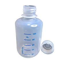 Load image into Gallery viewer, Reagent Bottle Printed Graduation Leak proof Narrow Mouth with cap Capacity 125 ml Material Polypropylene For filling Liquid in Laboratory Pack of 1
