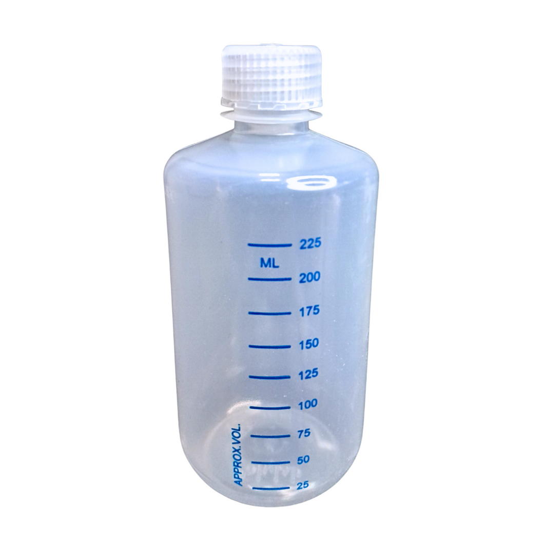 Reagent Bottle Printed Graduation Leak proof Narrow Mouth with cap Capacity 250 ml Material Polypropylene For filling Liquid in Laboratory Pack of 1