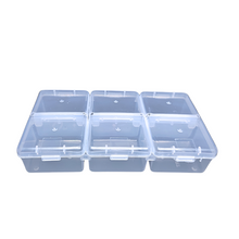 Load image into Gallery viewer, Multipurpose Plastic Storage Box Pack of 1 Individual Lids From Outside Six Compartment Storage Box Transparent/Colour Rectangular For Multi use at home, office, shop etc Size 150 X 85 X 30 mm
