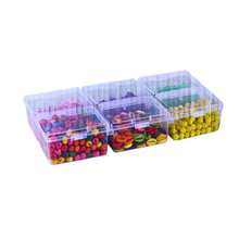 Load image into Gallery viewer, Multipurpose Plastic Storage Box Pack of 1 Individual Lids From Outside Six Compartment Storage Box Transparent Rectangular For Multi use at home, office, shop etc Size 235 X 125 X 40 mm
