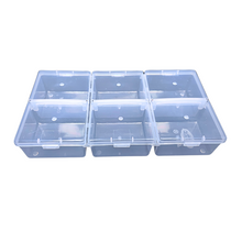 Load image into Gallery viewer, Multipurpose Plastic Storage Box Pack of 1 Individual Lids From Outside Six Compartment Storage Box Transparent Rectangular For Multi use at home, office, shop etc Size 235 X 125 X 40 mm
