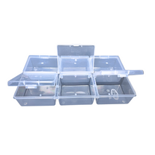 Load image into Gallery viewer, Multipurpose Plastic Storage Box Pack of 1 Individual Lids From Outside Six Compartment Storage Box Transparent Rectangular For Multi use at home, office, shop etc Size 235 X 125 X 40 mm
