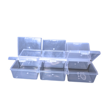 Load image into Gallery viewer, Multipurpose Plastic Storage Box Pack of 1 Individual Lids From Outside Six Compartment Storage Box Transparent Rectangular For Multi use at home, office, shop etc Size 235 X 125 X 40 mm
