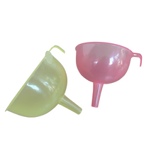 Load image into Gallery viewer, Funnel Plastic All Purpose Wide-Mouth Color Plastic Funnel Pack of 1 Food Grade And BPA Free With Mini Handle for Kitchen, Transfer Any Liquid, Oils etc. (Size: 100 mm)
