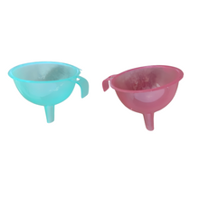 Load image into Gallery viewer, Funnel Plastic All Purpose Wide-Mouth Color Plastic Funnel Pack of 1 Food Grade And BPA Free With Mini Handle for Kitchen, Transfer Any Liquid, Oils etc. (Size: 100 mm)
