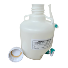 Load image into Gallery viewer, Carboy 10 litre with stop cock pack of 1 polypropylene lab chemical storage container | leak-resistant dispensing tap reagent &amp; liquid storage bottle for laboratory, industrial &amp; research use
