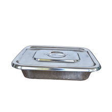 Load image into Gallery viewer, Instrument tray with lid 8 x 6 inch stainless steel Pack of 1 | ss tray with cover | reusable autoclavable for hospital, clinic, dental &amp; laboratory use
