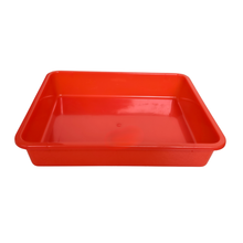 Load image into Gallery viewer, Laboratory Tray 24 x 19 x 4.5 cm Pack of 2 | Plastic lab Utility Tray with Raised Edges red Color | lab Instrument &amp; Equipment Tray | Medical, Pharmacy, Dental &amp; Research lab Tray
