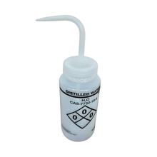 Load image into Gallery viewer, Wash bottle Distilled Water printed labelled pack of 1 for lab ldpe made wide mouth 500ml polypropylene cap for chemical solvent wash bottle for school, college &amp; testing labs

