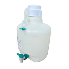 Load image into Gallery viewer, Carboy 10 litre with stop cock pack of 1 polypropylene lab chemical storage container | leak-resistant dispensing tap reagent &amp; liquid storage bottle for laboratory, industrial &amp; research use
