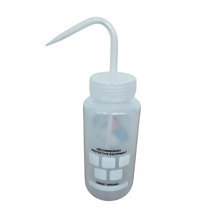 Load image into Gallery viewer, Wash bottle with blank writable label pack of 1 for lab ldpe made wide mouth 500ml polypropylene cap for chemical solvent wash bottle for school, college &amp; testing labs
