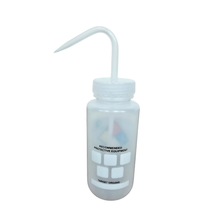 Load image into Gallery viewer, Wash bottle with blank writable label pack of 1 for lab ldpe made wide mouth 500ml polypropylene cap for chemical solvent wash bottle for school, college &amp; testing labs
