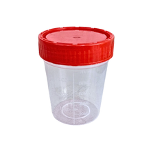 Load image into Gallery viewer, Urine Container 120 ml Graduated Pack of 50 Pcs | Leak Proof Medical Urine Sample &amp; Specimen Collection Container | Pathology Laboratory &amp; Diagnostic Use
