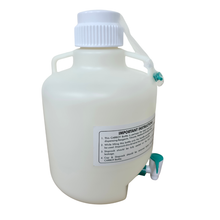 Load image into Gallery viewer, Carboy 10 litre with stop cock pack of 1 polypropylene lab chemical storage container | leak-resistant dispensing tap reagent &amp; liquid storage bottle for laboratory, industrial &amp; research use
