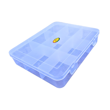 Load image into Gallery viewer, Multipurpose Plastic Storage Box Organizer with Fix Dividers 12 Grids Transparent Box for Tools, Jewelry, Screws, Beads &amp; Lab Items | Durable Compartment Storage Case | Pack of 1
