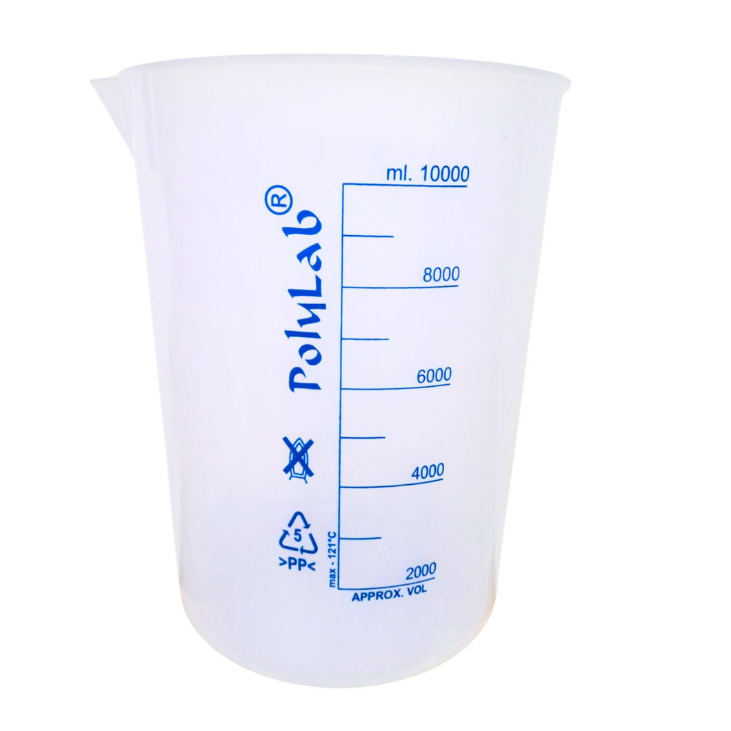 Beaker (Printed Graduation) Measuring Cup, Plastic Science Beaker Transperant 10000 ml OR 10 ltr for Measuring Liquid in Home | Laboratory | School (Pack of 1)