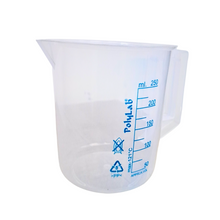 Load image into Gallery viewer, Printed Plastic Measuring Jug 250 ml Beaker with Handle, Molded in Polypropylene - Screen Printed Graduations, Spout &amp; Handle for Easy Pouring (250 ml, Pack of 1)
