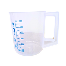 Load image into Gallery viewer, Printed Plastic Measuring Jug 600 ml Beaker with Handle, Molded in Polypropylene - Screen Printed Graduations, Spout &amp; Handle for Easy Pouring (600 ml, Pack of 1)

