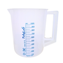 Load image into Gallery viewer, Printed Plastic Measuring Jug 1000 ml or 1 LTR Beaker with Handle, Molded in Polypropylene - Screen Printed Graduations, Spout &amp; Handle for Easy Pouring (1000 ml, Pack of 1)
