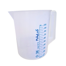 Load image into Gallery viewer, Measuring Jug 1000 ml or 1 LTR Printed Plastic,  Beaker with Handle, Molded in Polypropylene - Screen Printed Graduations, Spout &amp; Handle for Easy Pouring (1000 ml, Pack of 1)
