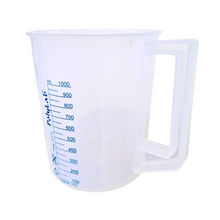 Load image into Gallery viewer, Measuring Jug 1000 ml or 1 LTR Printed Plastic,  Beaker with Handle, Molded in Polypropylene - Screen Printed Graduations, Spout &amp; Handle for Easy Pouring (1000 ml, Pack of 1)
