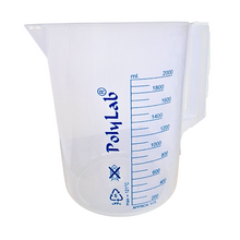 Load image into Gallery viewer, Printed Plastic Measuring Jug 2000 ml or 2 LTR Beaker with Handle, Molded in Polypropylene - Screen Printed Graduations, Spout &amp; Handle for Easy Pouring (2000 ml, Pack of 1)
