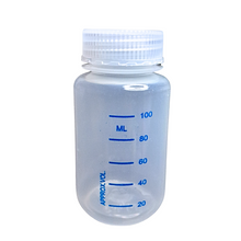 Load image into Gallery viewer, Reagent Bottle Printed Graduation Leak proof Wide Mouth with cap Capacity 125 ml Material Polypropylene For filling Liquid in Laboratory Pack of 1
