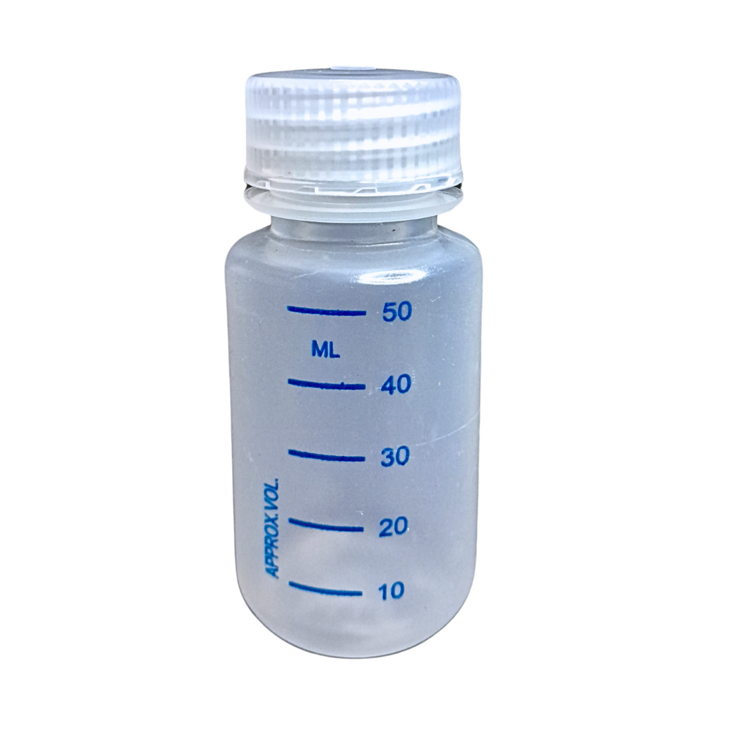 Reagent Bottle Printed Graduation Leak proof Wide Mouth with cap Capacity 60 ml Material Polypropylene For filling Liquid in Laboratory Pack of 1